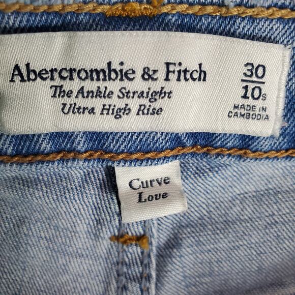 Abercrombie & Fitch Womens Light Ankle Straight Ultra High Rise Jeans Size 30 - Picture 3 of 9